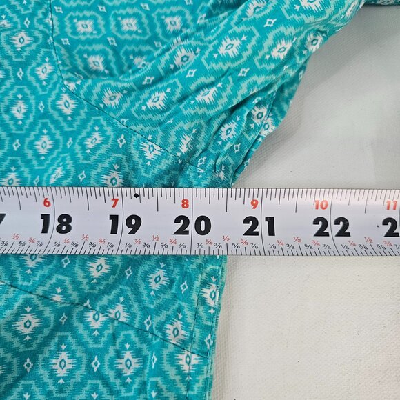 Ariat Women's Western Shirt Button Down Teal Real Long Sleeve Fitted XL Rodeo - Picture 15 of 15